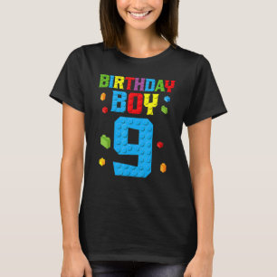 Camiseta Master Builder 9º Aniversário Garoto Nove Anos Con