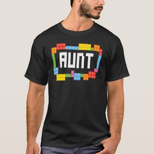 Camiseta Master builder Aunt Bricks Blocks Building Family  (Frente)