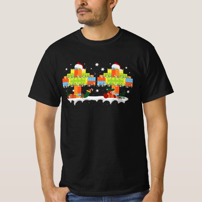 Camiseta Master Builder Block Brick Building Tree Natal (Frente)