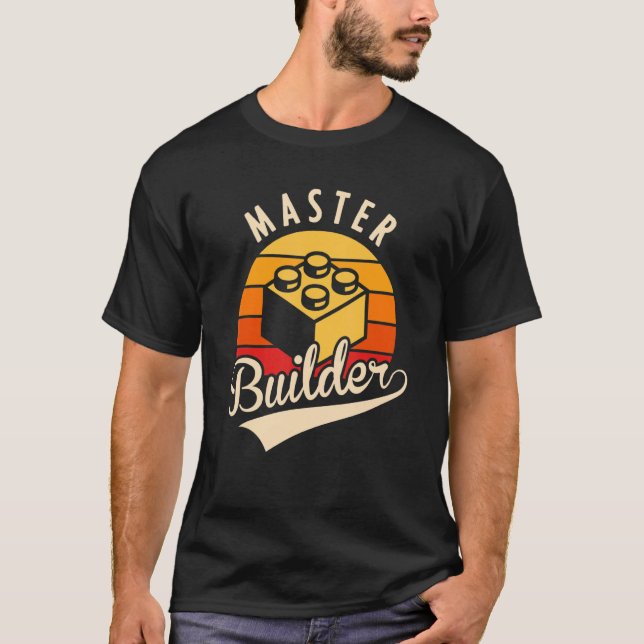 Camiseta Master Builder Block Building Kids & Adultos Birt (Frente)