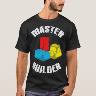 Camiseta Master Builder Blocks Construindo Homem Mulheres C