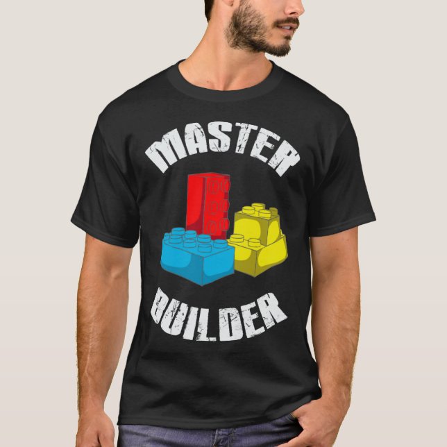 Camiseta Master Builder Blocks Construindo Homem Mulheres C (Frente)