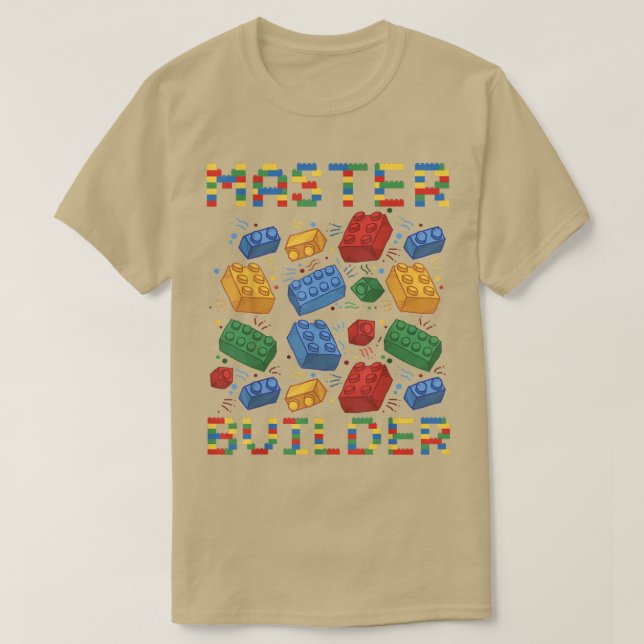 Camiseta Master Builder Blocos Funny Para Garoto (Frente do Design)