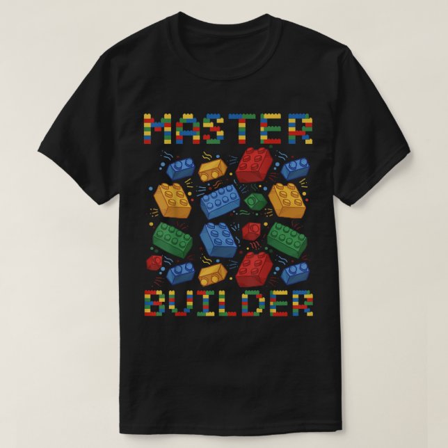 Camiseta Master Builder Blocos Funny Para Garoto (Frente do Design)