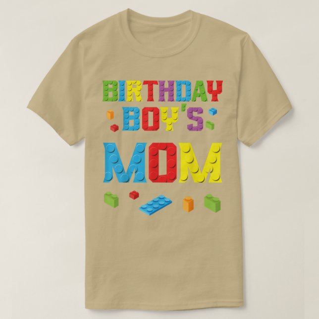 Camiseta Master Builder Boys Birthday Mãe Construindo Tijol (Frente do Design)