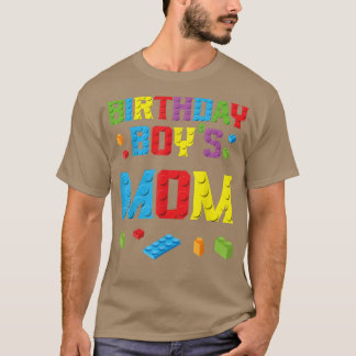 Camiseta Master Builder Boys Birthday Mãe Construindo Tijol