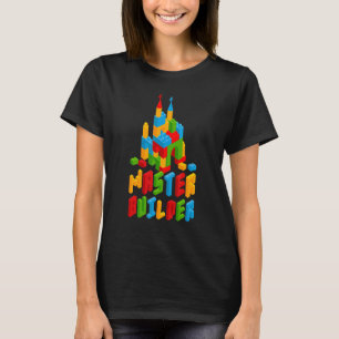 Camiseta Master Builder Building Block Bricks Crianças Gi