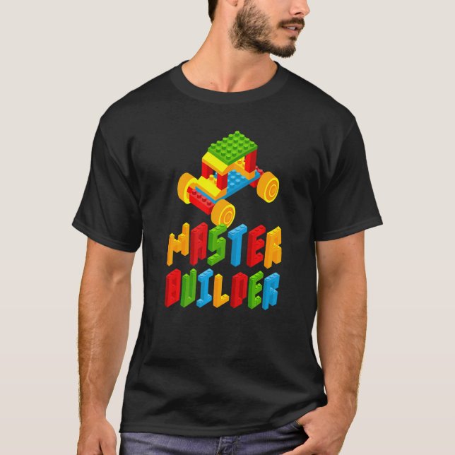 Camiseta Master Builder Building Block Bricks Crianças Gi (Frente)