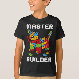 Camiseta Master Builder Building Blocks Brick Cat Lover