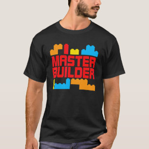Camiseta Master Builder Building Blocks Brick Toys Crianças