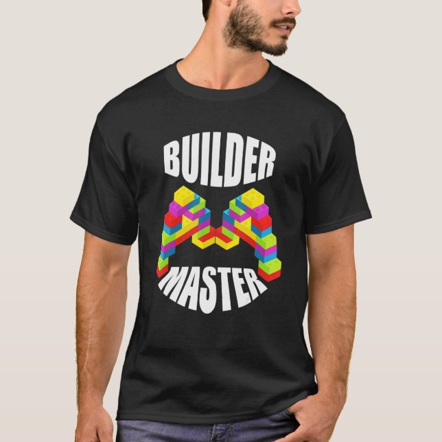 Camiseta Master Builder Building Blocks Brinquedos de monta (Frente)