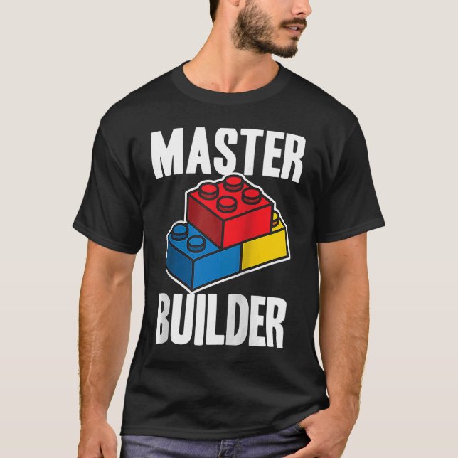 Camiseta Master Builder Building Blocks Homens Mulheres Jov (Frente)