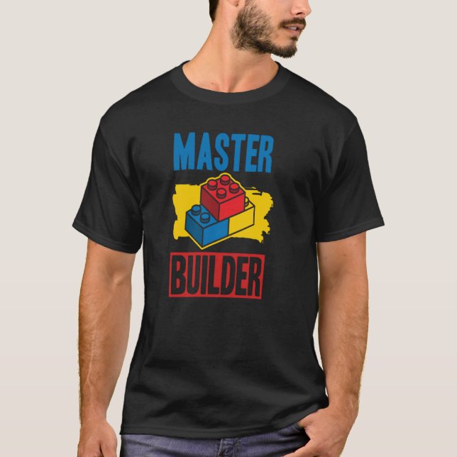 Camiseta Master Builder Building Blocks Homens Mulheres Juv (Frente)