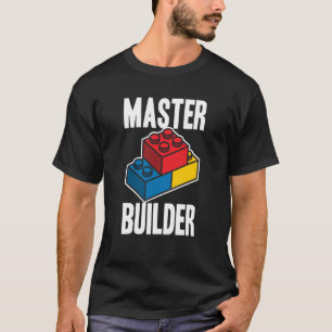 Camiseta Master Builder Building Blocks Homens Mulheres Juv