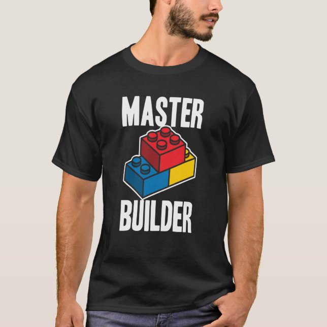 Camiseta Master Builder Building Blocks Homens Mulheres Juv (Frente)