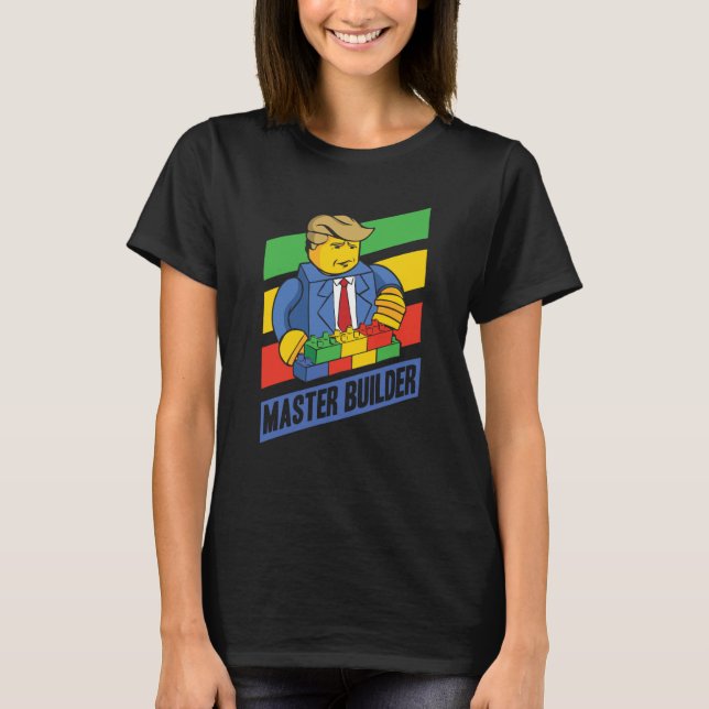 Camiseta Master Builder Building Blocks Homens Mulheres Juv (Frente)
