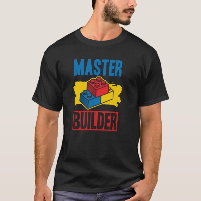 Camiseta Master Builder Building Blocks Homens Mulheres Juv (Frente)