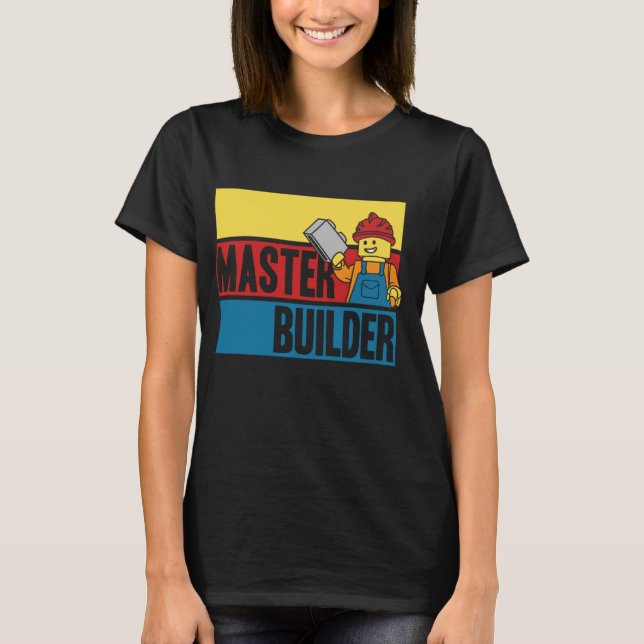 Camiseta Master Builder Building Blocks Homens Mulheres Juv (Frente)