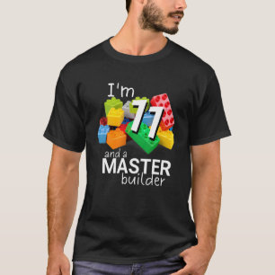 Camiseta Master Builder Cute Block Building 11 Birthday B