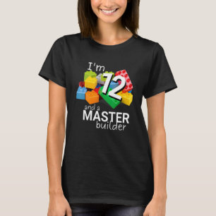 Camiseta Master Builder Cute Block Building 12 Birthday B