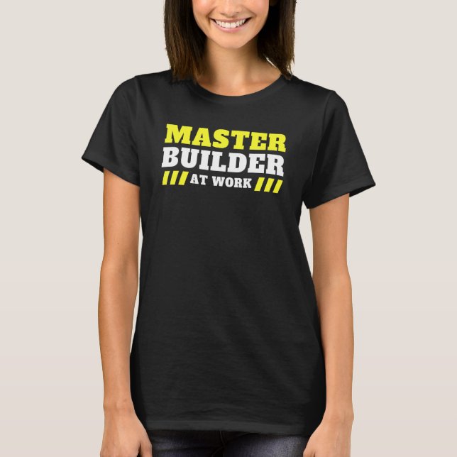 Camiseta Master Builder Cute Block Building Kids 1 (Frente)
