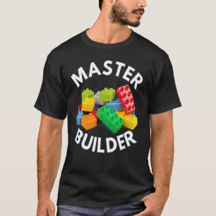 Camiseta Master Builder Cute Block Building Kids 2