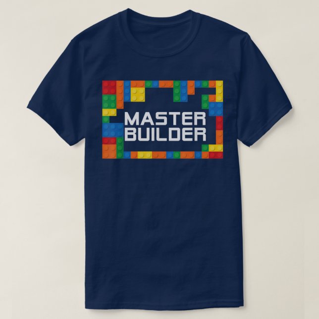 Camiseta Master Builder Engineer Big Building Blocks Build  (Frente do Design)