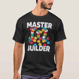 Camiseta MASTER BUILDER Funny Kids Building Blocks Toys Gif