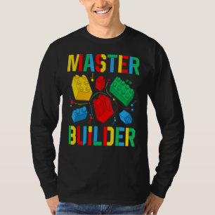Camiseta Master Builder Kids Building Blocks Brick Toy Mast