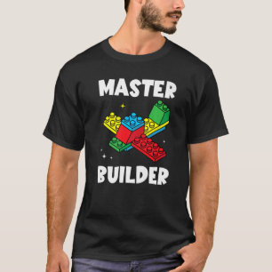 Camiseta Master Builder Kids Building Blocks Brick Toy Mast