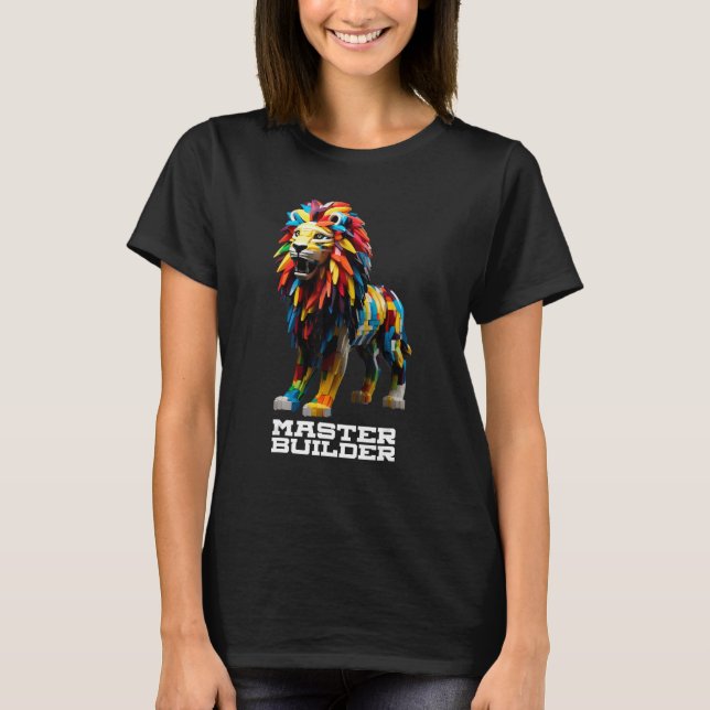 Camiseta Master Builder Kids Building Blocks Toy Master Lio (Frente)