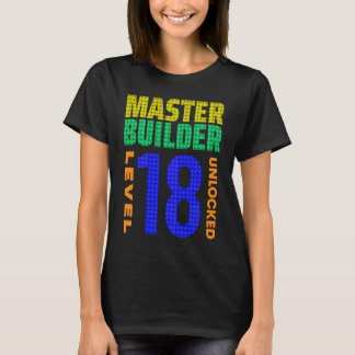 Camiseta Master Builder Nível 18 Desbloqueado 18º Blo de An