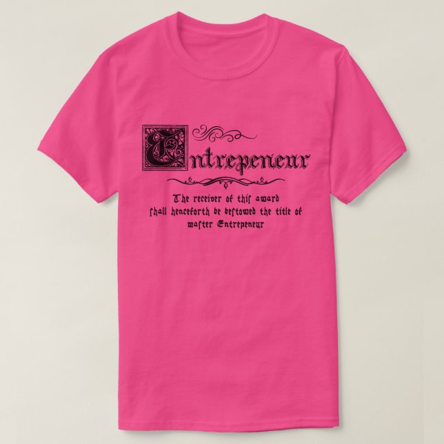 Camiseta Master Entrepeneur Medieval (Frente do Design)