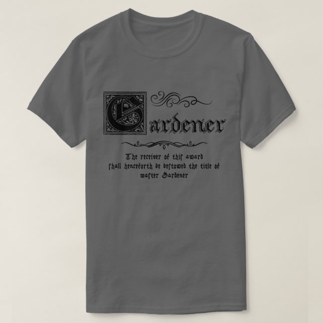 Camiseta Master Gardener Medieval (Frente do Design)