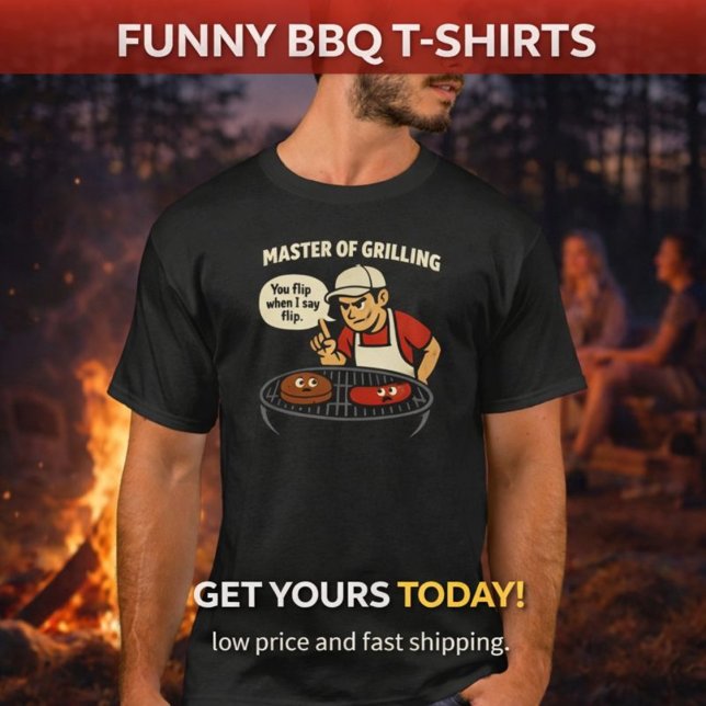Camiseta Master of Grilling | Funny BBQ (Criador carregado)