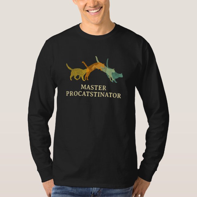 Camiseta Master ProCATstinator  Cat  Humor Kitten Lazy (Frente)