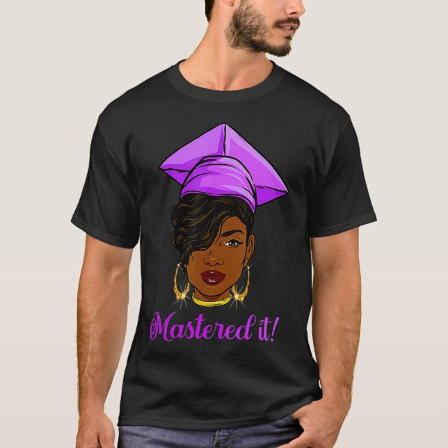 Camiseta Mastered It Black Queen com Mestrado mestre (Frente)