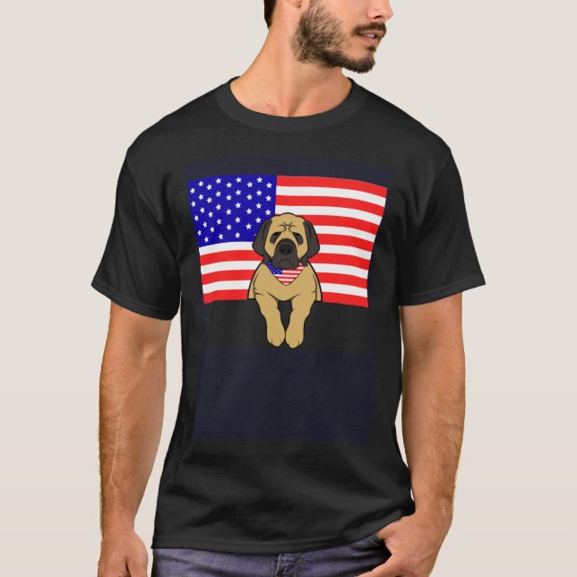 Camiseta Mastiff American Flag (Frente)