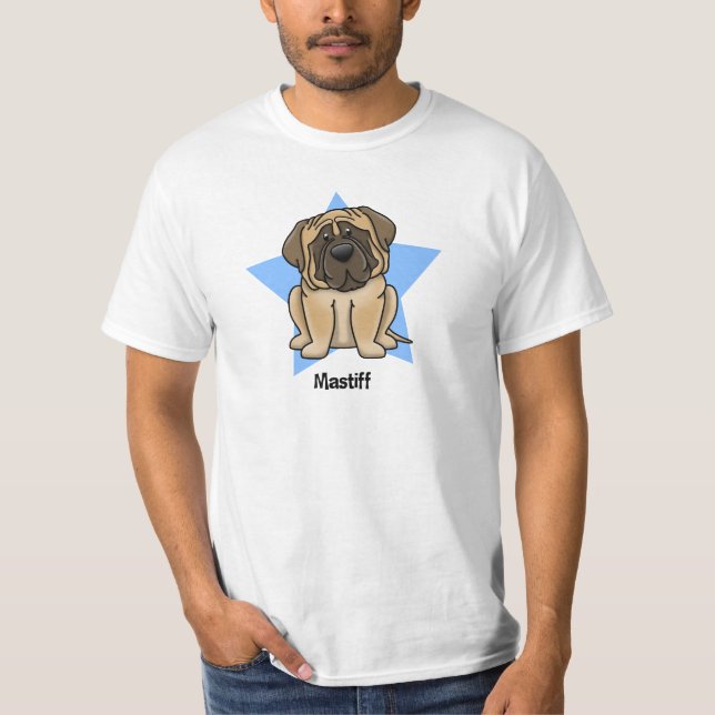 Camiseta Mastiff da estrela de Kawaii (Frente)