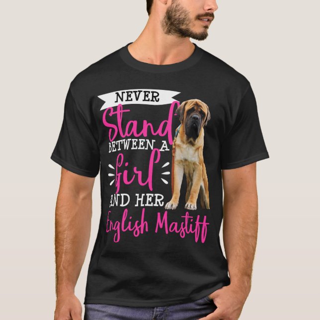 Camiseta Mastiff Dog Mãe Dono do Dom Engraçado (Frente)