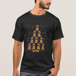 Camiseta Mastiff Dog Santa Hat Xmas Lights Christma
