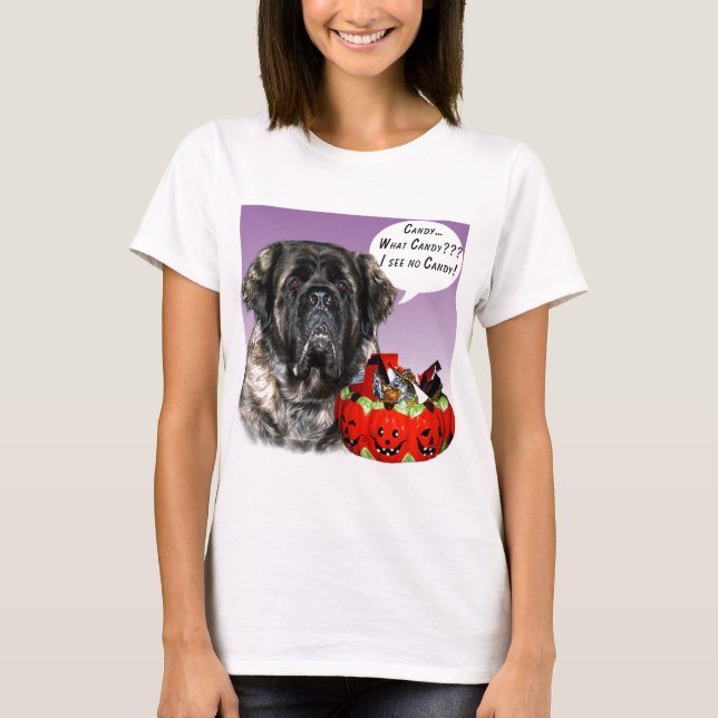 Camiseta Mastiff (fluffy) Halloween Candy (Frente)
