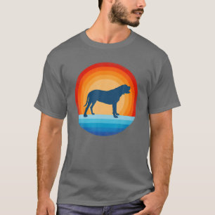 Camiseta Mastiff Inglês Retro Vintage 60S 70S Cachorro Sun