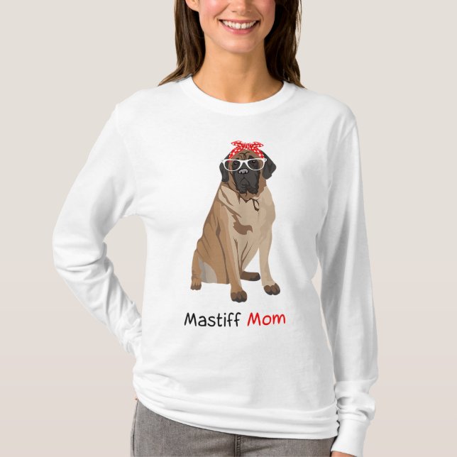 Camiseta Mastiff Mãe Cachorro Bandana Pet Lover Gift Mast (Frente)
