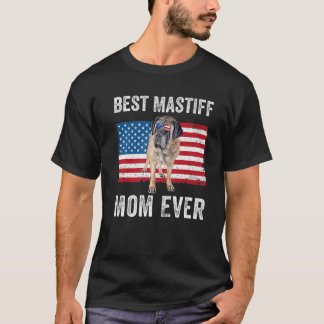 Camiseta Mastiff Mãe Mãe Americana Bandeira Inglesa Mastiff