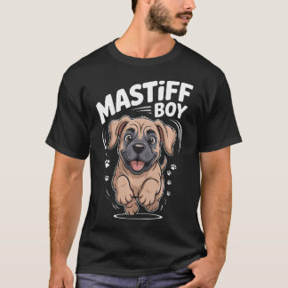 Camiseta Mastiff Menino Desenho Animado Fofo Para Pais de C