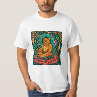 Camiseta Mastigue o Silêncio – Arte Surreal do Urso Derreti