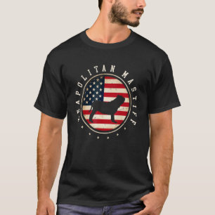 Camiseta Mastim Napolitano Bandeira EUA 4 de Julho Mãe Pai