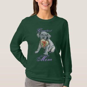Camiseta Mastino Heart Mamãe, T-Shirt de Longa Folha