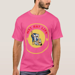Camiseta Mat Rat Life Jiu-Jitsu Engraçado Mma